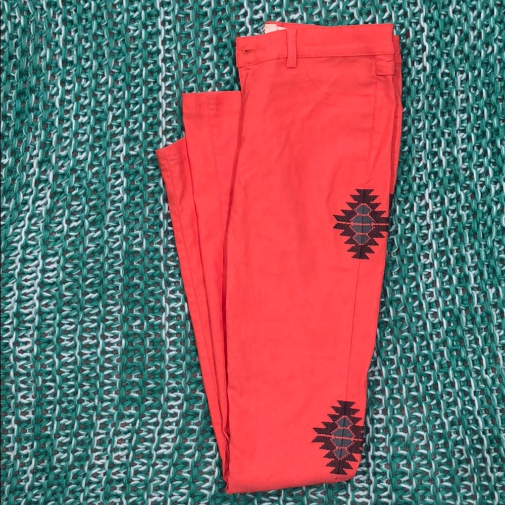 Aztec stretchy skinny jeans